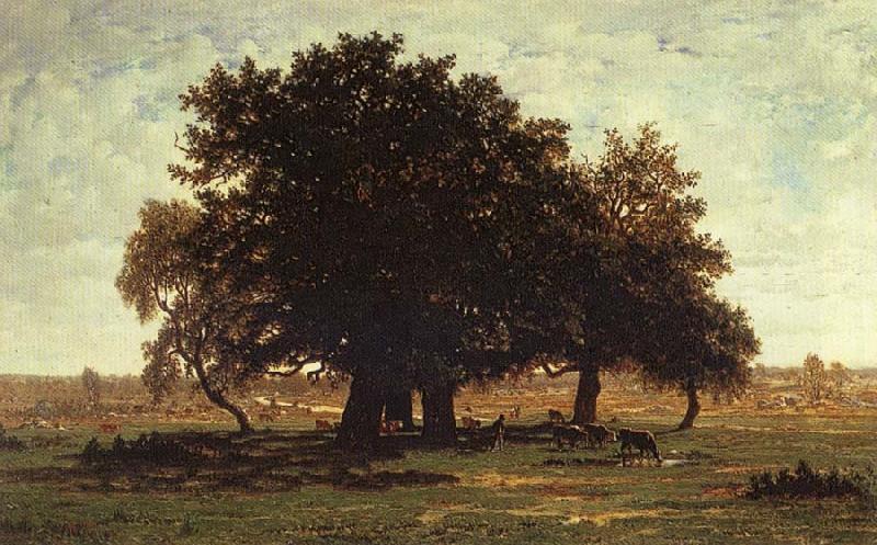 Theodore Roussel Oak Trees near Apremont oil painting picture